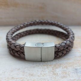 Taupekleurige herenarmband 'Martijn'