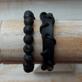 Tiener armbanden set zwart
