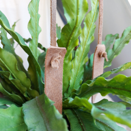 Leren plantenhanger bruin