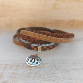 Bruine wikkelarmband "Tree of life"