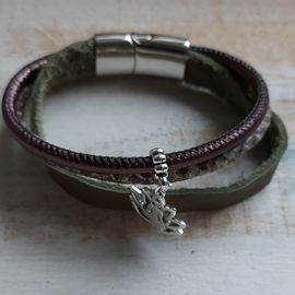Armband olijfgroen 'Zenlotus'