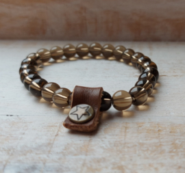 Natuurstenen armband | Rookkwarts 8 mm
