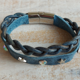 Jeansblauwe armband 'Jeany'