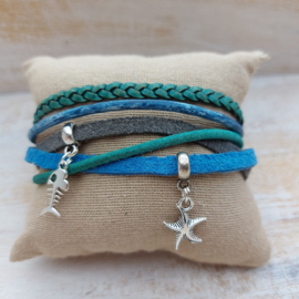 Blauw-groene armband 'Oceans'