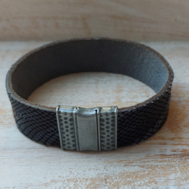 Donkergrijs- donkerblauwe herenarmband 'Jason'