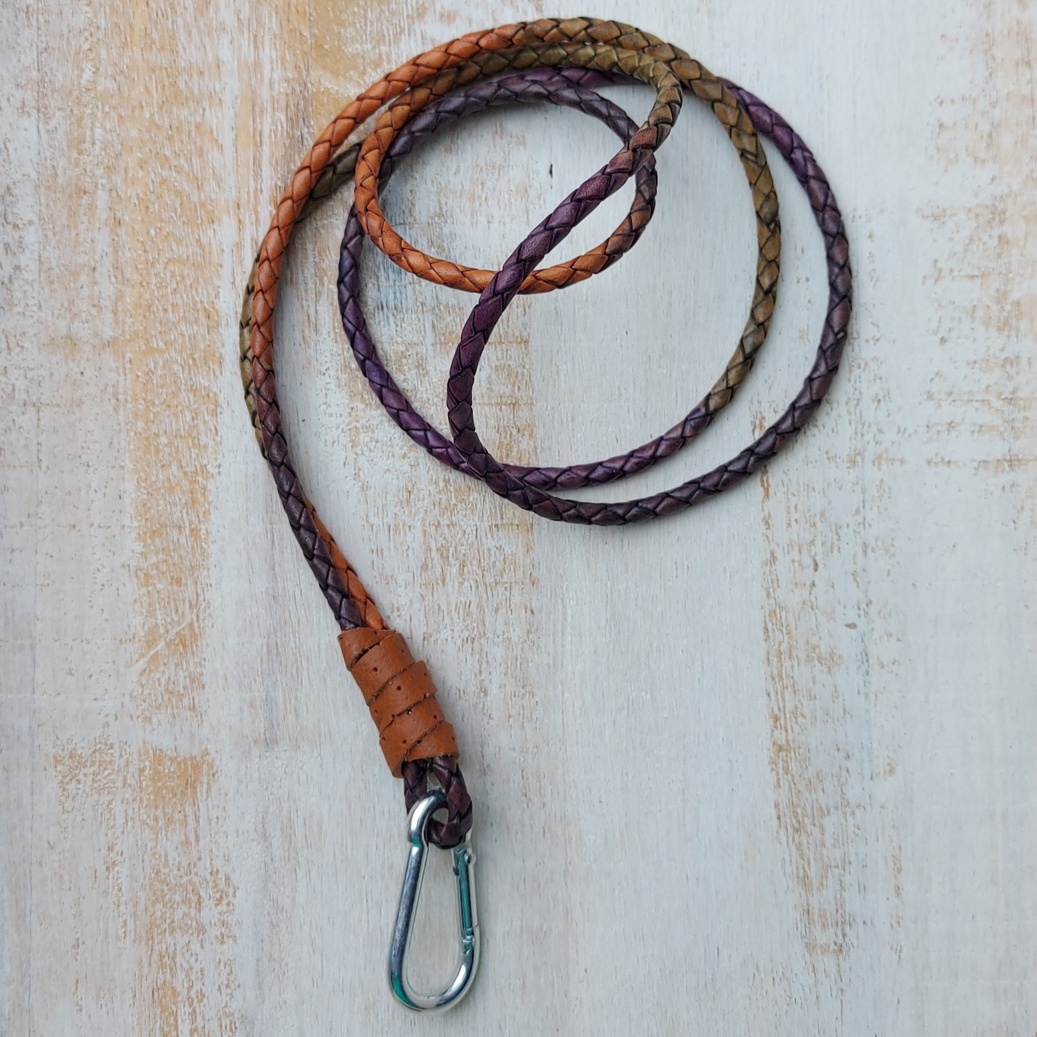 Lang keycord No. 23 - multicolor met kleine karabijnhaak