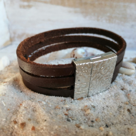 Bruin leren herenarmband "Cooper"
