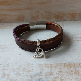 Leren herinnering armband  | Kat