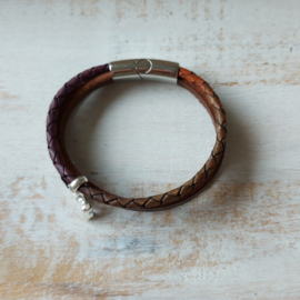 Leren herinnering armband  | Kat