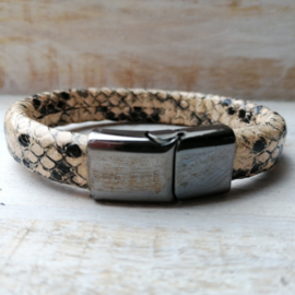 Armband in beige pythonleer