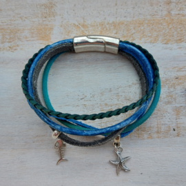 Blauw-groene armband 'Oceans'