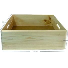 Stapelbare houten kist zonder deksel 40x30x14cm ZONDER gravure