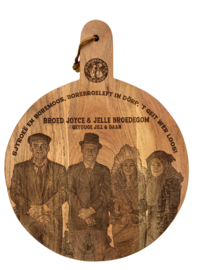Ronde hapjesplank met foto gravure prins(es) carnaval