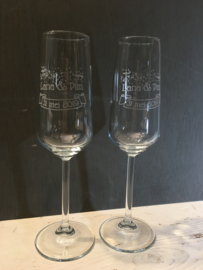 Champagneglazen set van twee