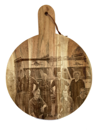 Ronde hapjesplank met foto gravure
