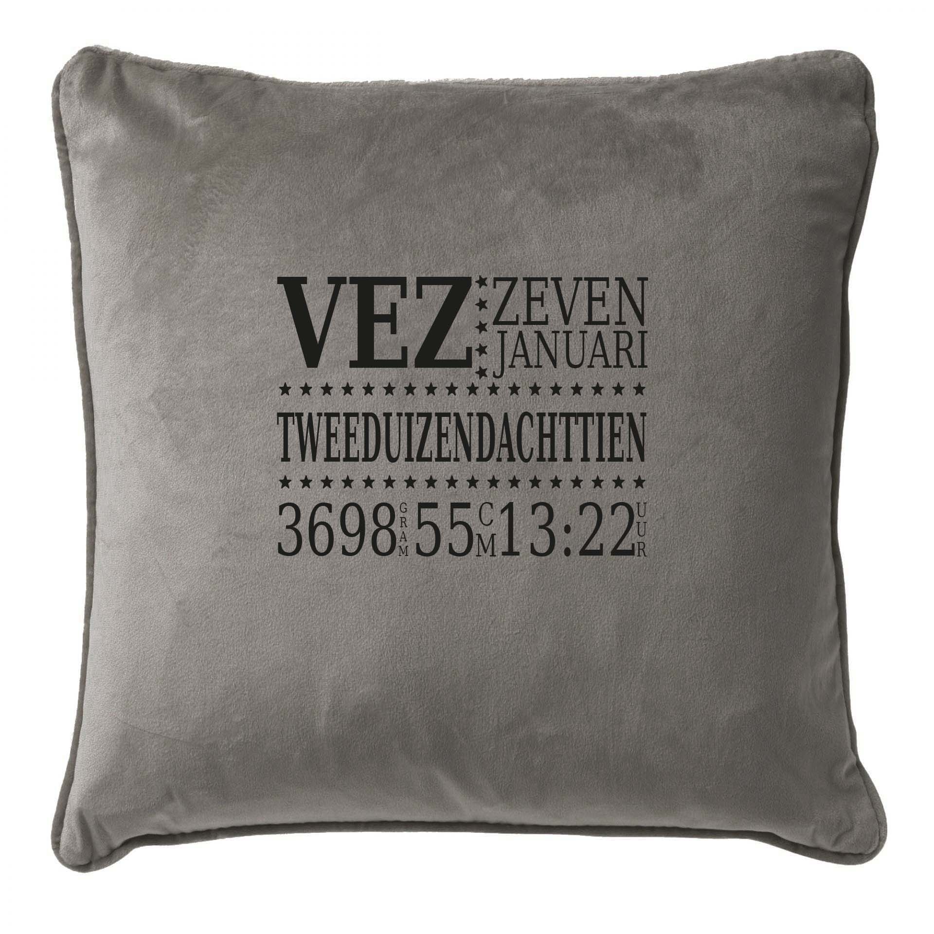 Zacht velours kussen met opdruk 45x45cm