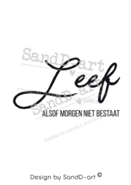 Quote leef alsof morgen niet bestaat (excl. product)