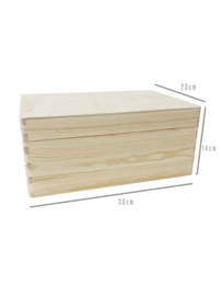 Houten kist klein 29 x 20 x 13 cm ZONDER gravure