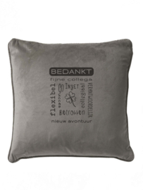 Zacht velours kussen met opdruk 45x45cm