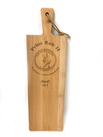 Grote beuken broodplank met gravure prins(es)/boerebruiloft  carnaval