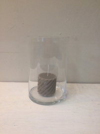 Glazen vaas/windlicht met opdruk, 30cm