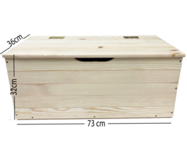 Grote houten kist 73 x 36 x 32 cm MET NAAM GRAVURE
