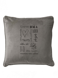 Zacht velours kussen met opdruk 45x45cm