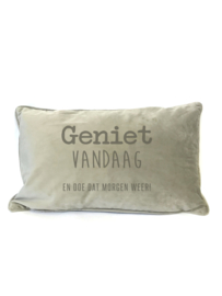 Zacht velours kussen met opdruk 50x30cm