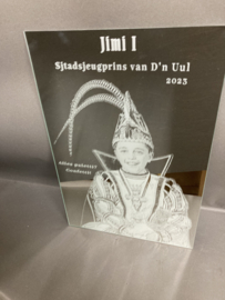 Spiegel met foto gravure