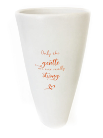 Witte vaas met opdruk, 30cm (prijs excl. opdruk)