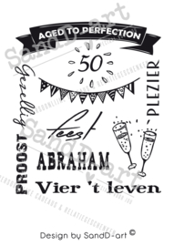 Tekst voor een cadeau voor een 50 jarige - ABRAHAM (excl. product)