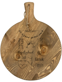 Grote ronde hapjesplank incl. gravure voor TROUWDAGEN - SAMENWONEN