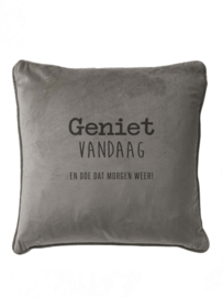 Zacht velours kussen met opdruk 45x45cm