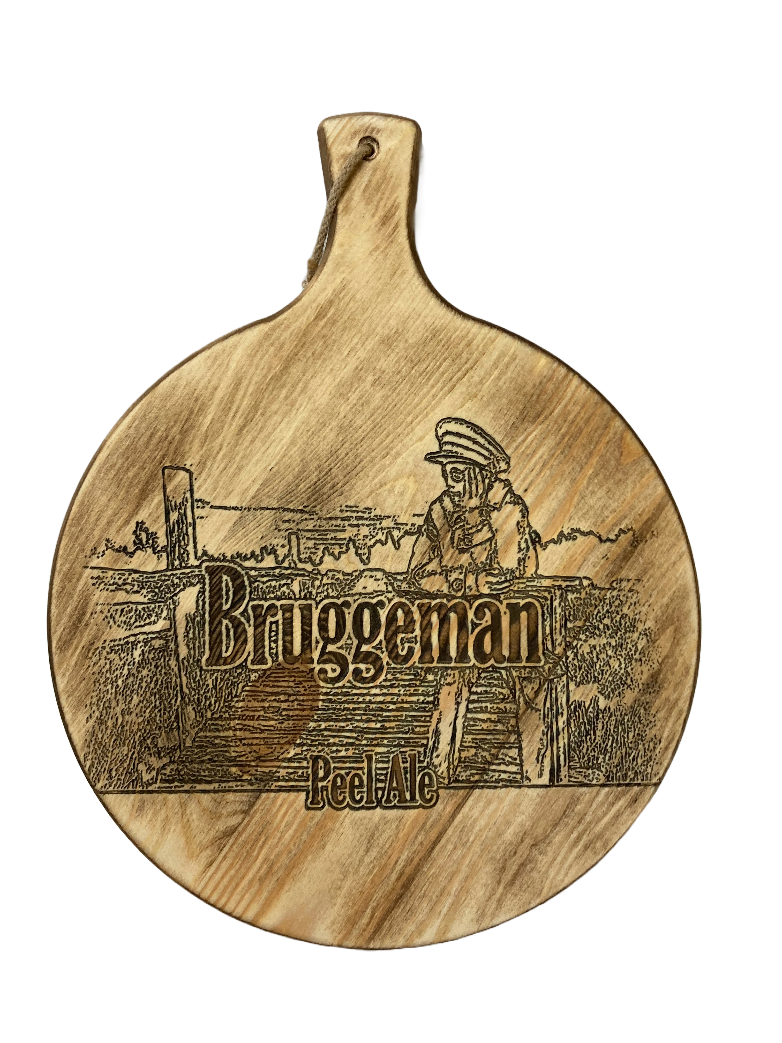 Grote pizzaplank/borrelplank met tekst 38cm doorsnede (prijs excl. gravure)