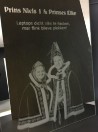 Spiegel met foto gravure