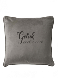 Zacht velours kussen met opdruk 45x45cm