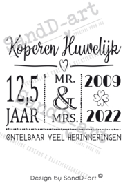 Tekst voor een cadeau voor een KOPEREN HUWELIJK - 12,5  jaar getrouwd (excl. product)