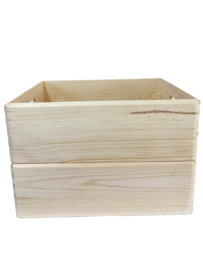 Stapelbare houten kist zonder deksel 40x30x14cm ZONDER gravure