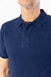 Heren polo - Denim washed Blue