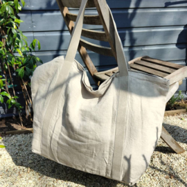 Linnen beach bag naturel