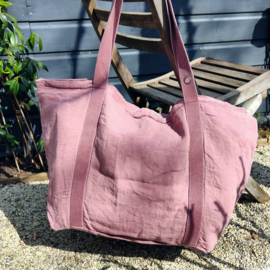 Beach bag leinen berry