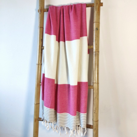 Hamamtuch Splash fuchsia-taupe