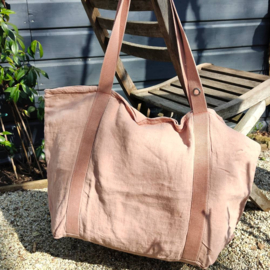 Linnen beach bag nude