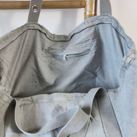 Linnen beach bag sage
