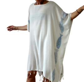 Kaftan / tuniek Fish blockprint