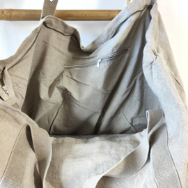 Linnen beach bag naturel