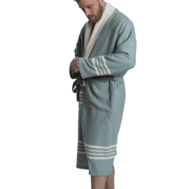 Hamam Bademantel YAZ Frottee Salbeigrün