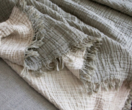 Plaid mousseline olijf