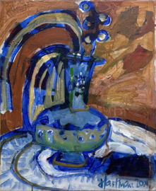 Blauwe vaas 50x60cm