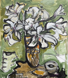 groene bloemen 80 x 70cm